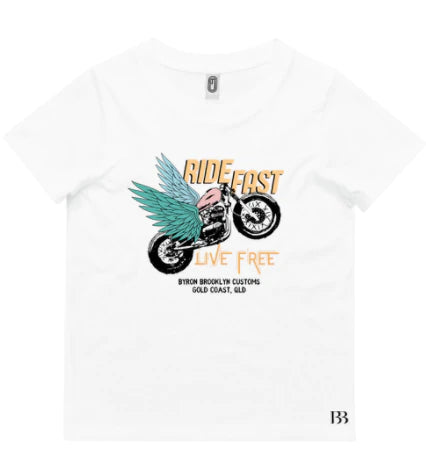 Byron Brooklyn Co - Ride Fast Live Free Tee | Various Colours
