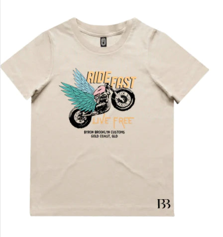 Byron Brooklyn Co - Ride Fast Live Free Tee | Various Colours