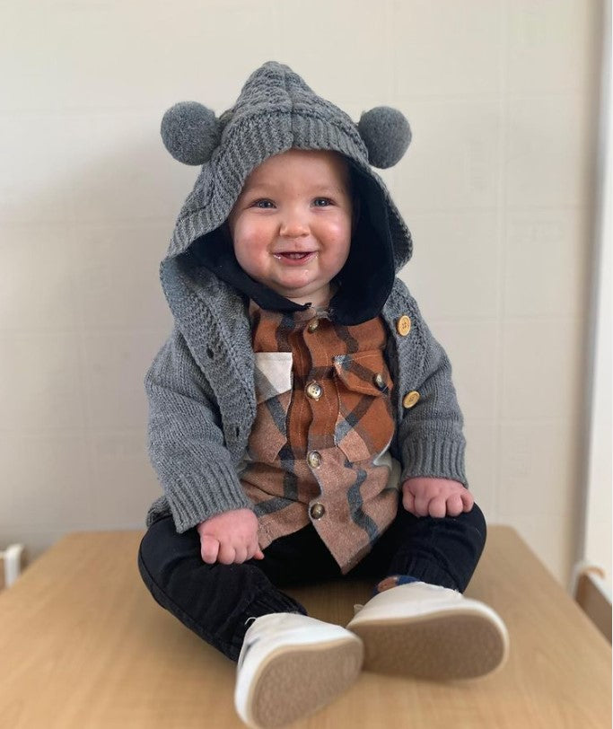 Baby cardigan with best sale ears