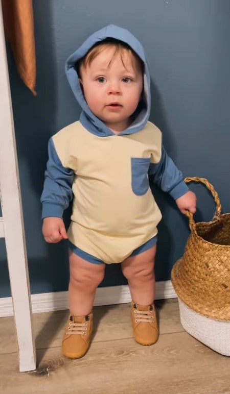 Baby onesie sales with hoodie