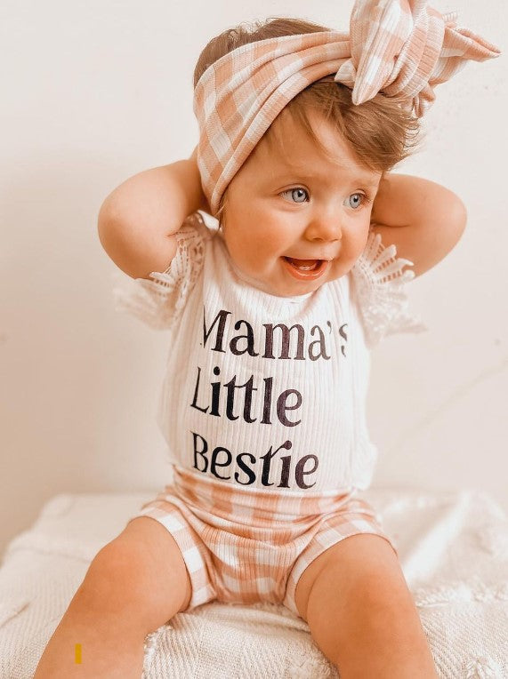 Laci Kay Collective - Handmade Bummies Set | Dusty Pink Gingham
