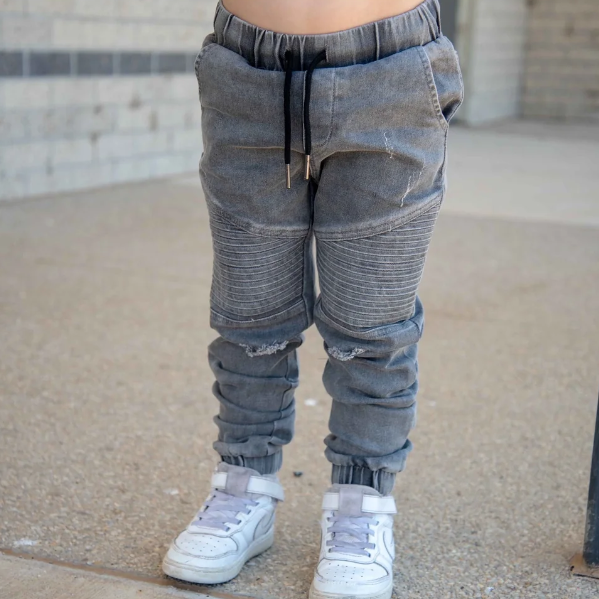 Winter and Raven - Distressed Denim Joggers