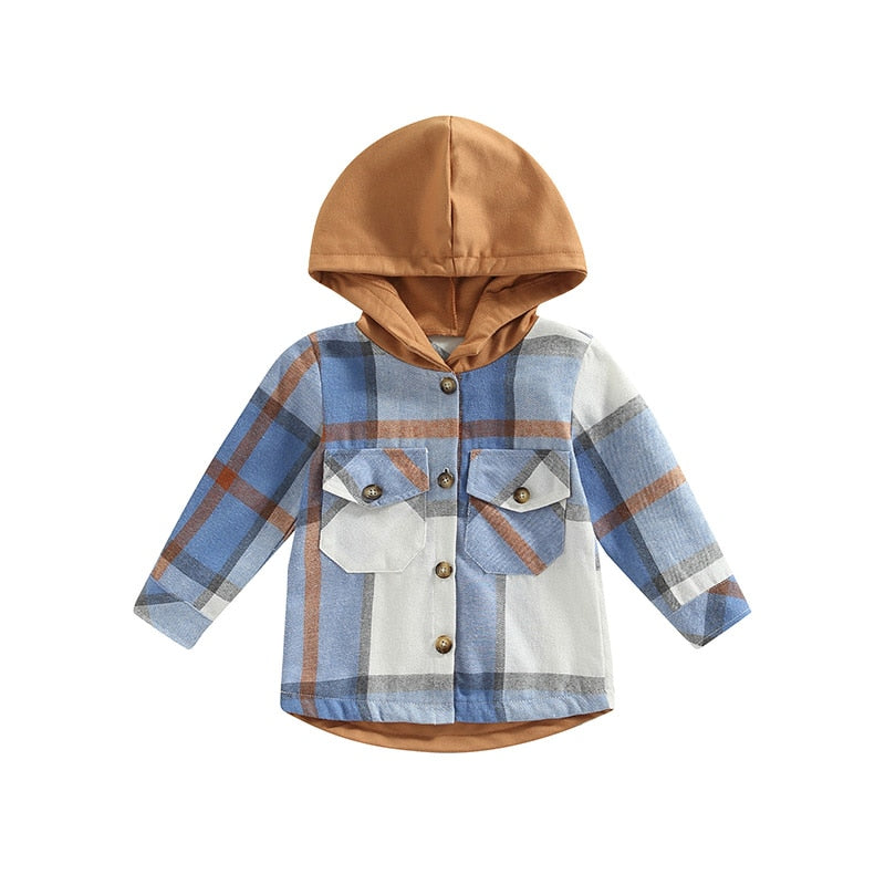 Hipster Plaid Hoodie Blue