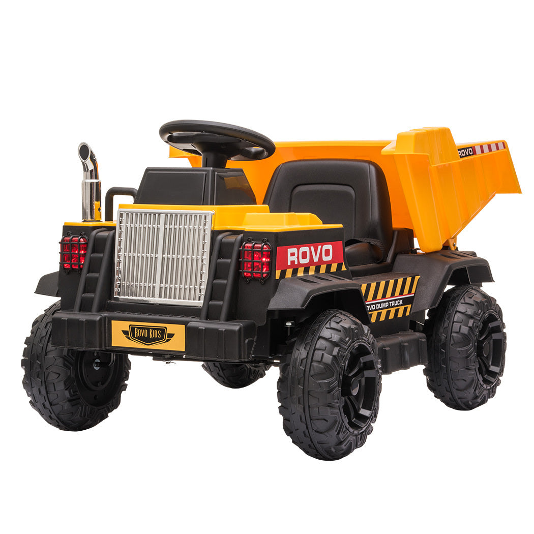 Electric Ride On Children's Dump Truck with Bluetooth Music - Yellow