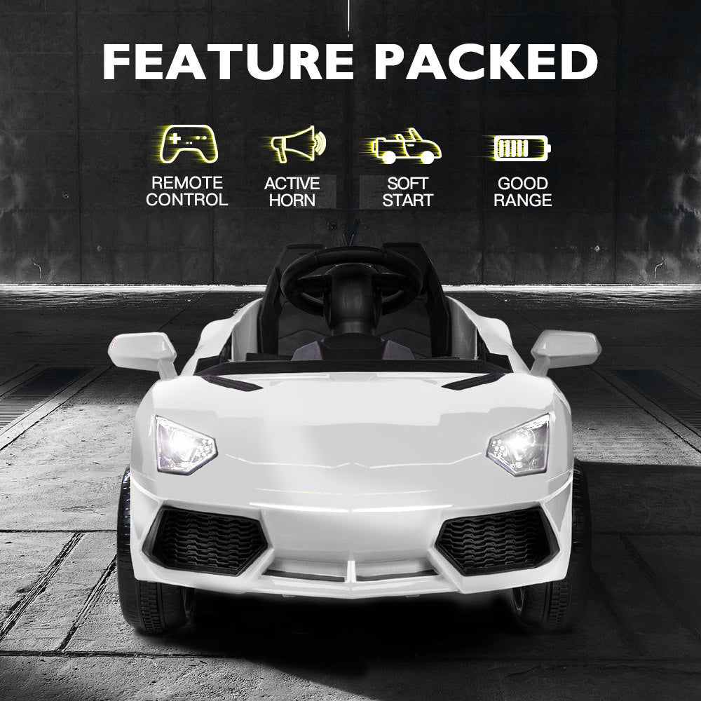 Lambo Inspired Ride-On Car | White