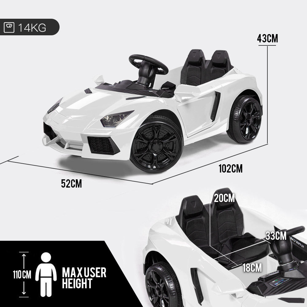 Lambo Inspired Ride-On Car | White