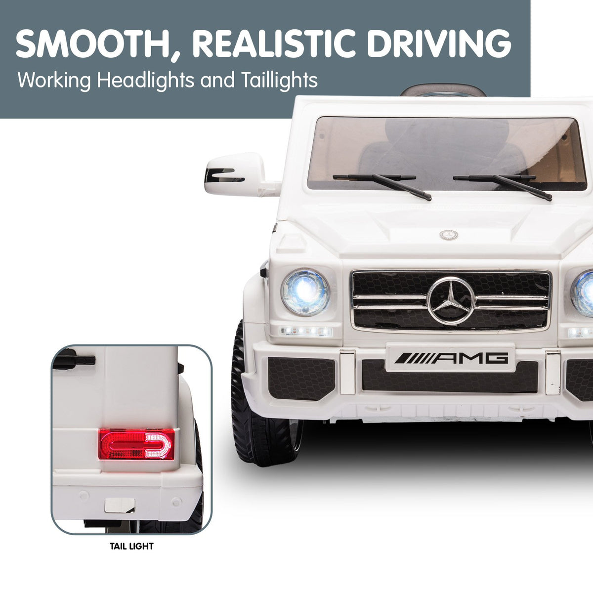 Mercedes Benz AMG G65 Licensed Kids Ride On Electric Car - White