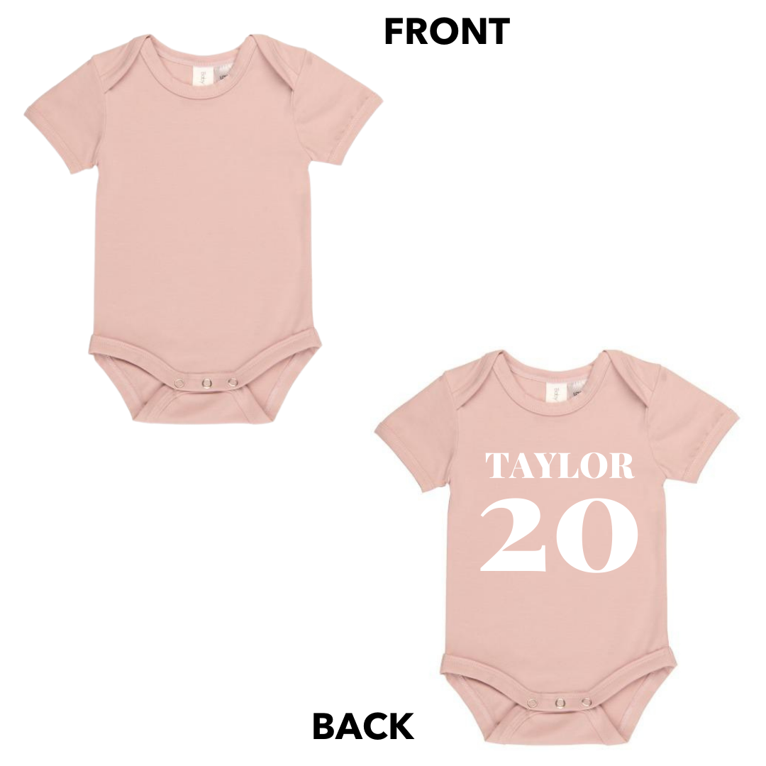 MLW By Design - Personalised Surname Bodysuit | Various Colours