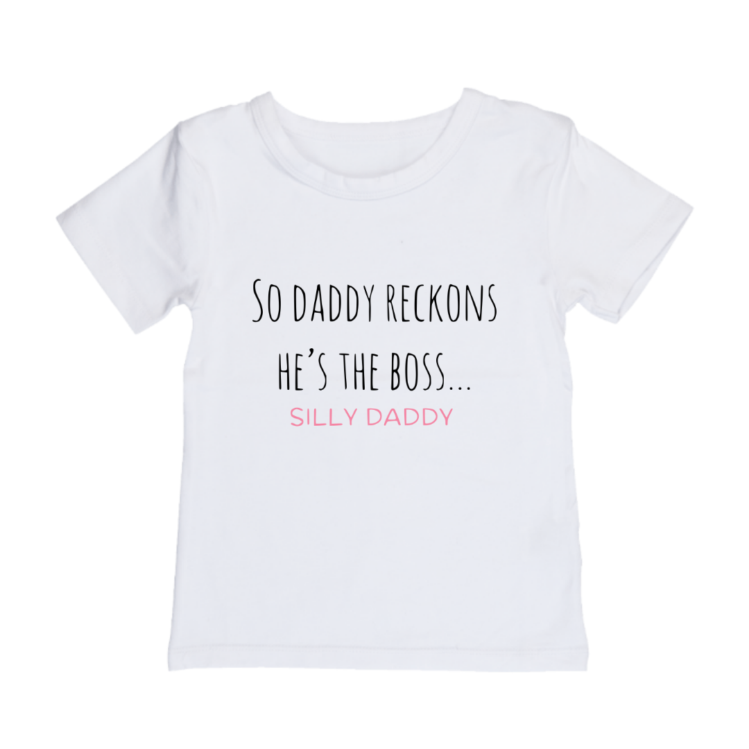 MLW By Design - Silly Daddy Tee | Pink or Blue Print