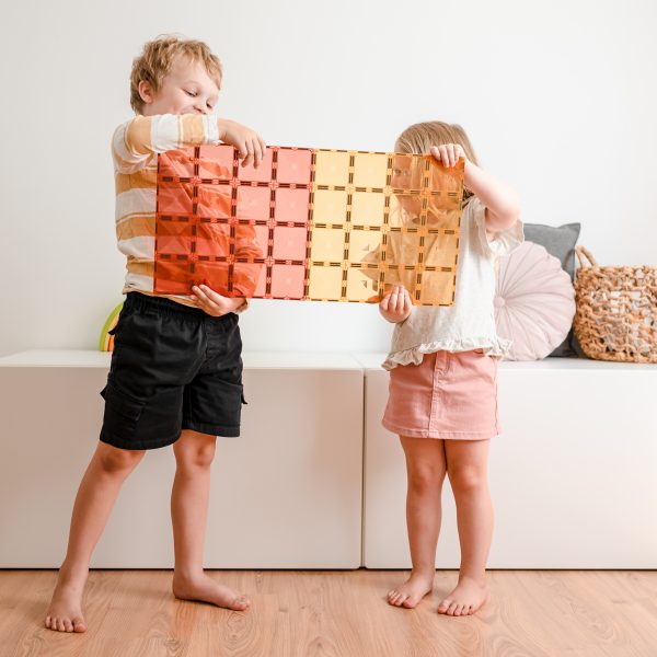 Connetix Tiles - 2 Piece Base Plate Lemon & Peach Pack