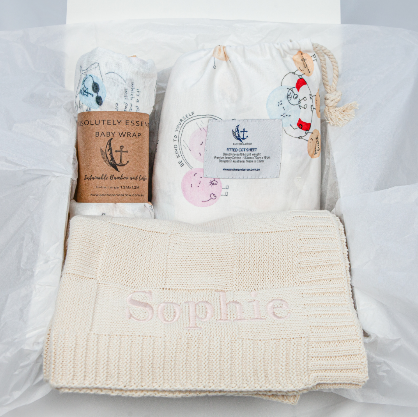 Anchor Arrow Knit Baby Blanket Cream – My Little Wardrobe