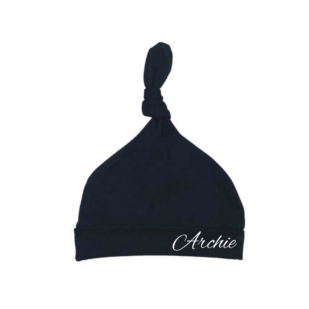MLW by Design - Personalised Knotted Beanie | Black with White Print *LIMITED EDITION*