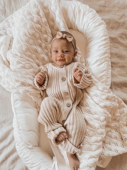 Little B's Nursery - Ribbed Romper | Honey Milk