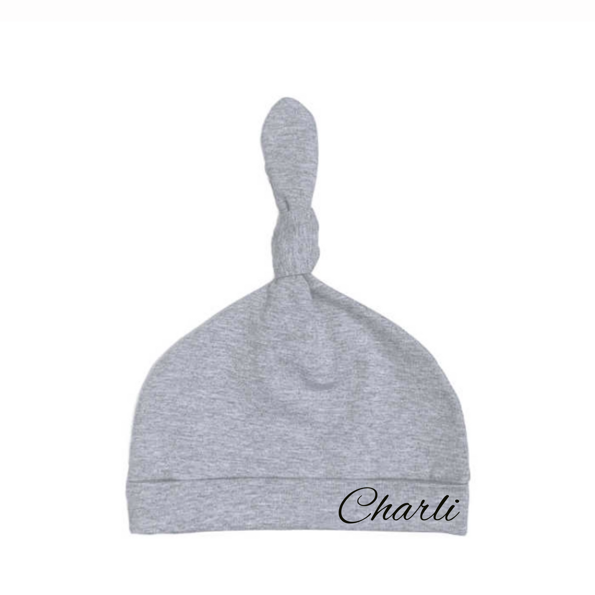 MLW By Design - Personalised Knotted Beanie | Grey with Black Print *LIMITED EDITION*