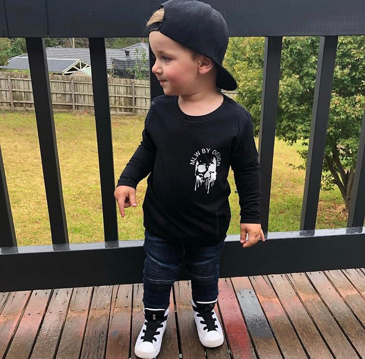 MLW By Design - Melting Skull Long Sleeve Tee | Black (CLEARANCE)