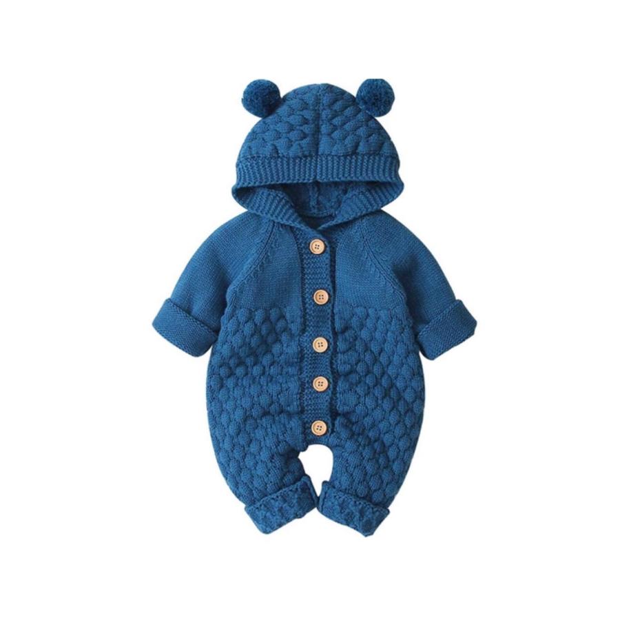 Bear Knit Onesie | Turquoise