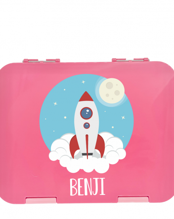 Timber Tinkers - Personalised Bento Box – Blast Off | Pink or Blue