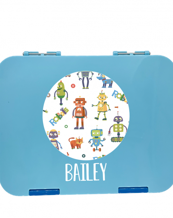 Timber Tinkers - Personalised Bento Box – Robots | Pink  or Blue