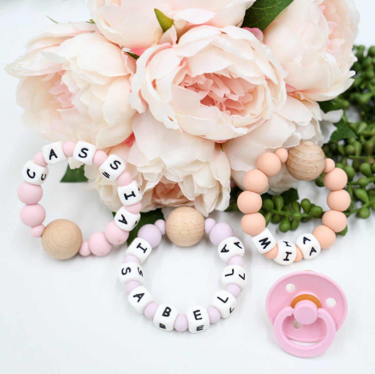 CMC GOLD - Personalised Beech Wood & Silicone Teether