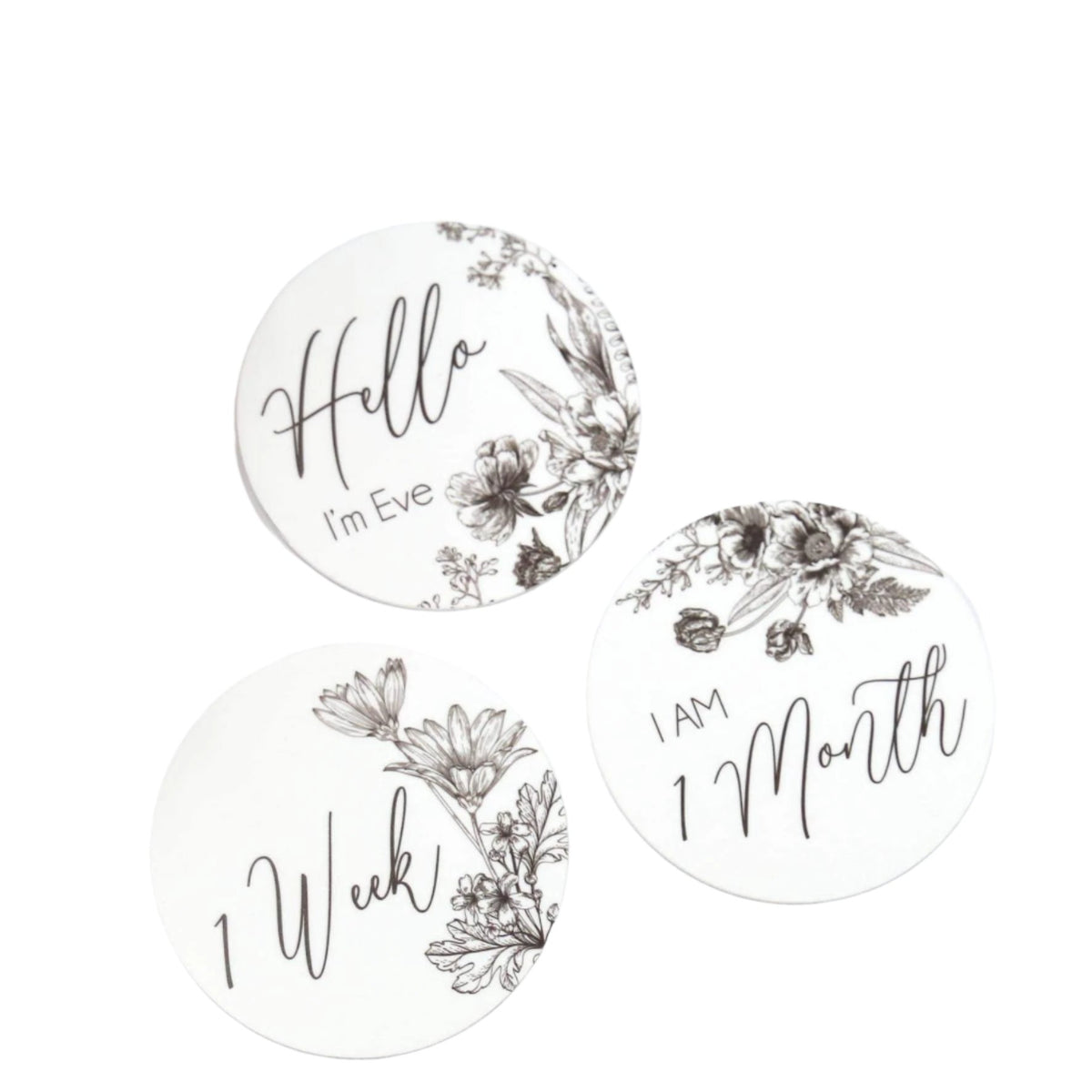 CMC GOLD - Personalised Floral Illustration Milestone Cards (set of 14)