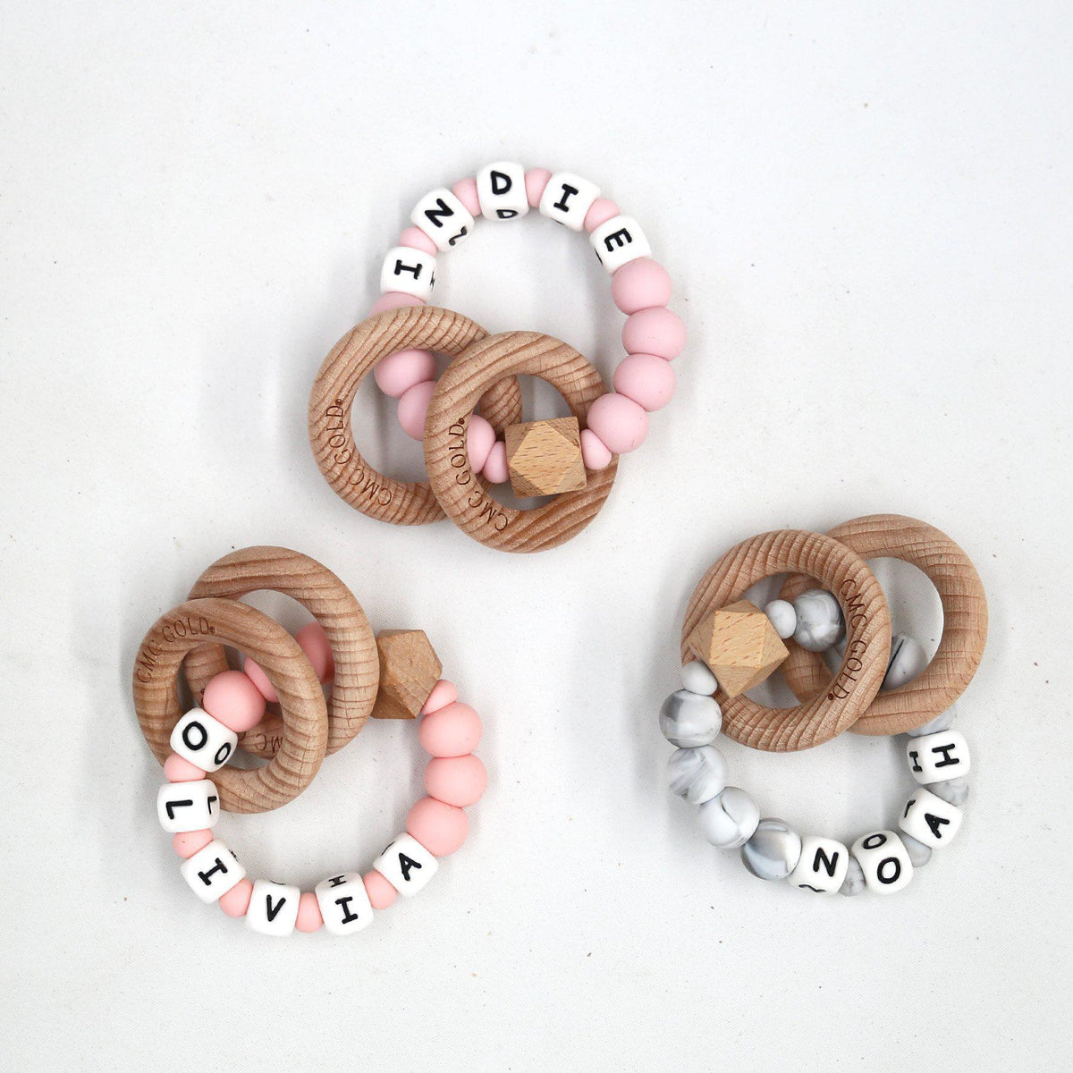 CMC GOLD - Personalised Hex & Silicone Teether