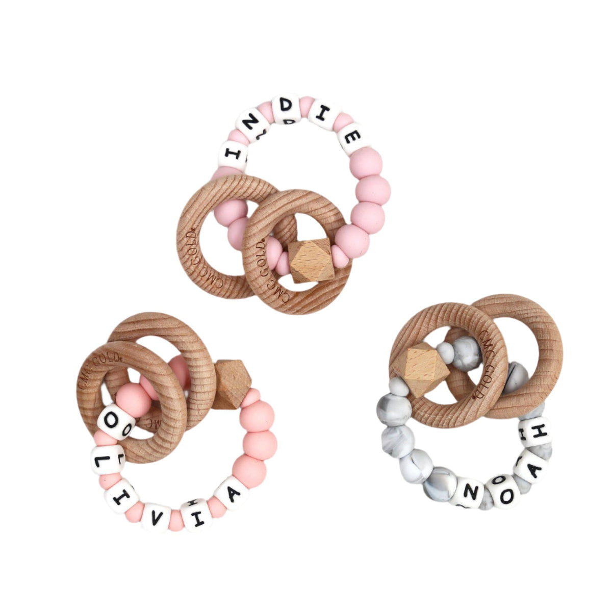 CMC GOLD - Personalised Hex & Silicone Teether