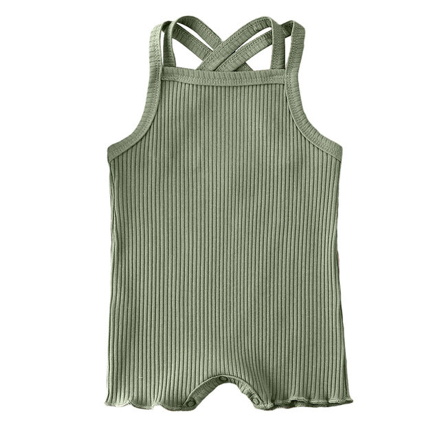Georgia Cross Back Romper | Khaki