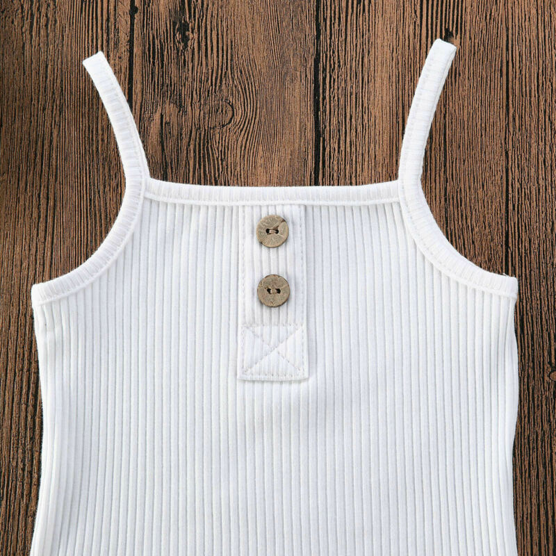 Aurin Ribbed Bloomer Set | White