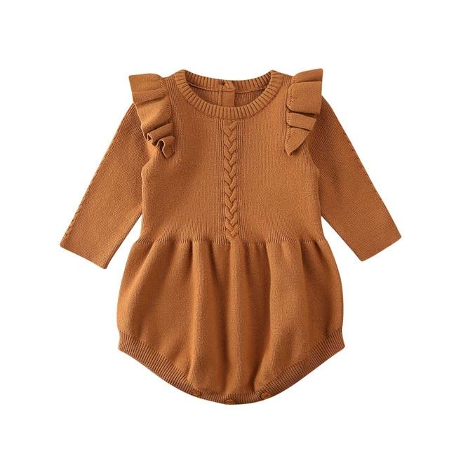 Anastacia Frilly Romper | Chestnut
