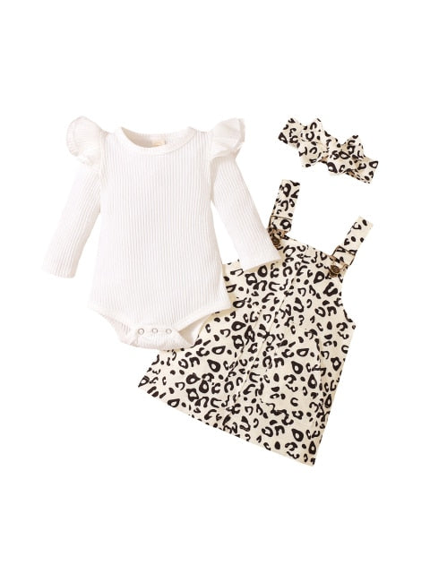 Leopard Skirt Set | White