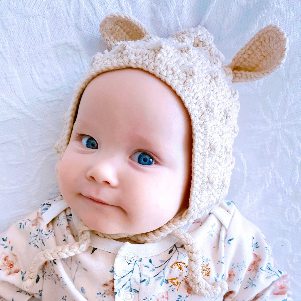 Tinker Tot Baby - Handmade Bobbled Pixie Bonnet with Ears | 2 Colours