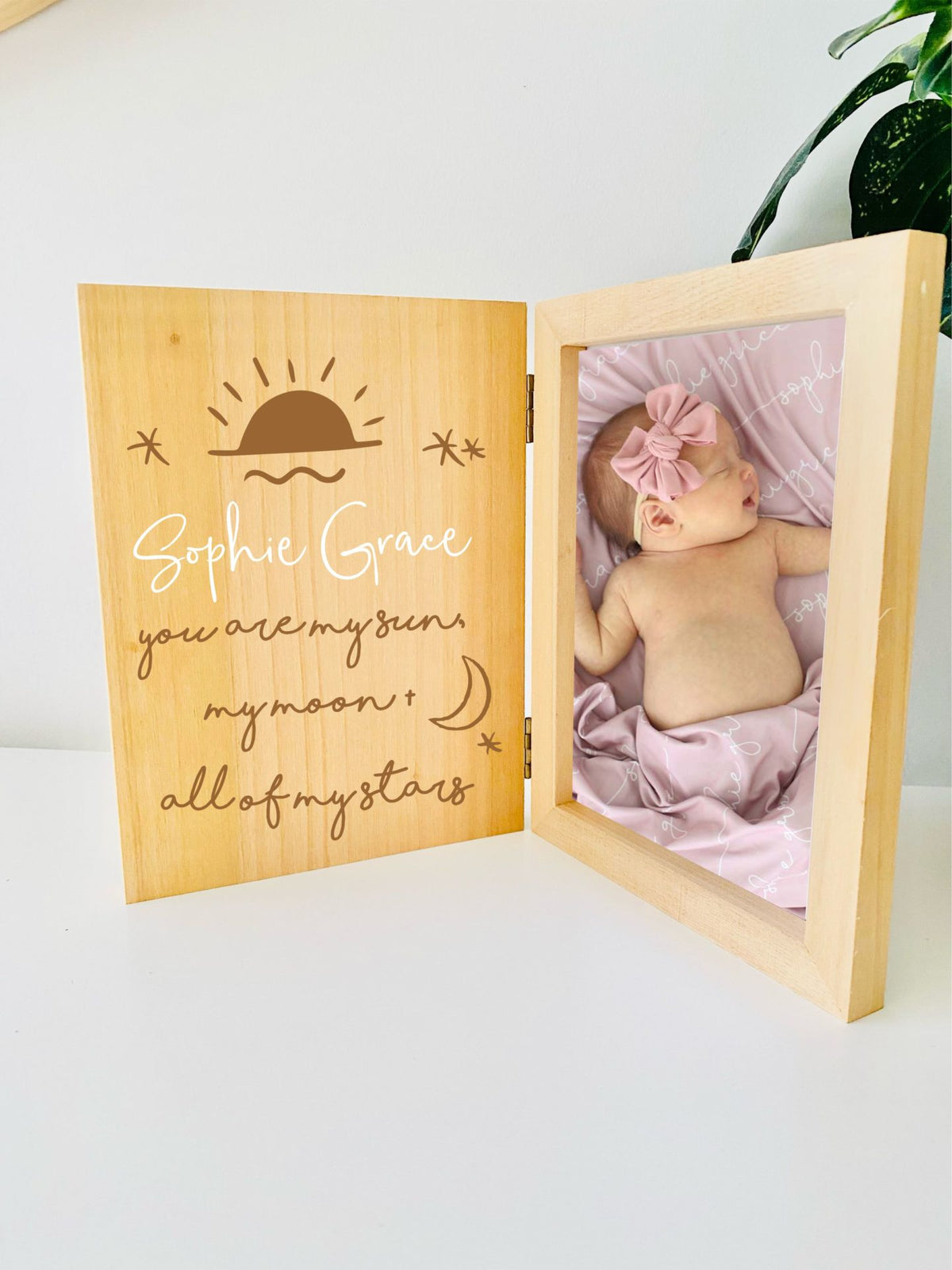 Timber Tinkers - Personalised Baby Photo Frame | Sun, Moon & Stars